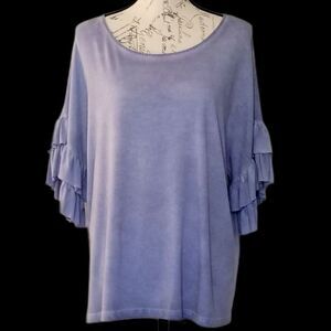 Alya Periwinkle 3/4 Ruffle Sleeves, Size M